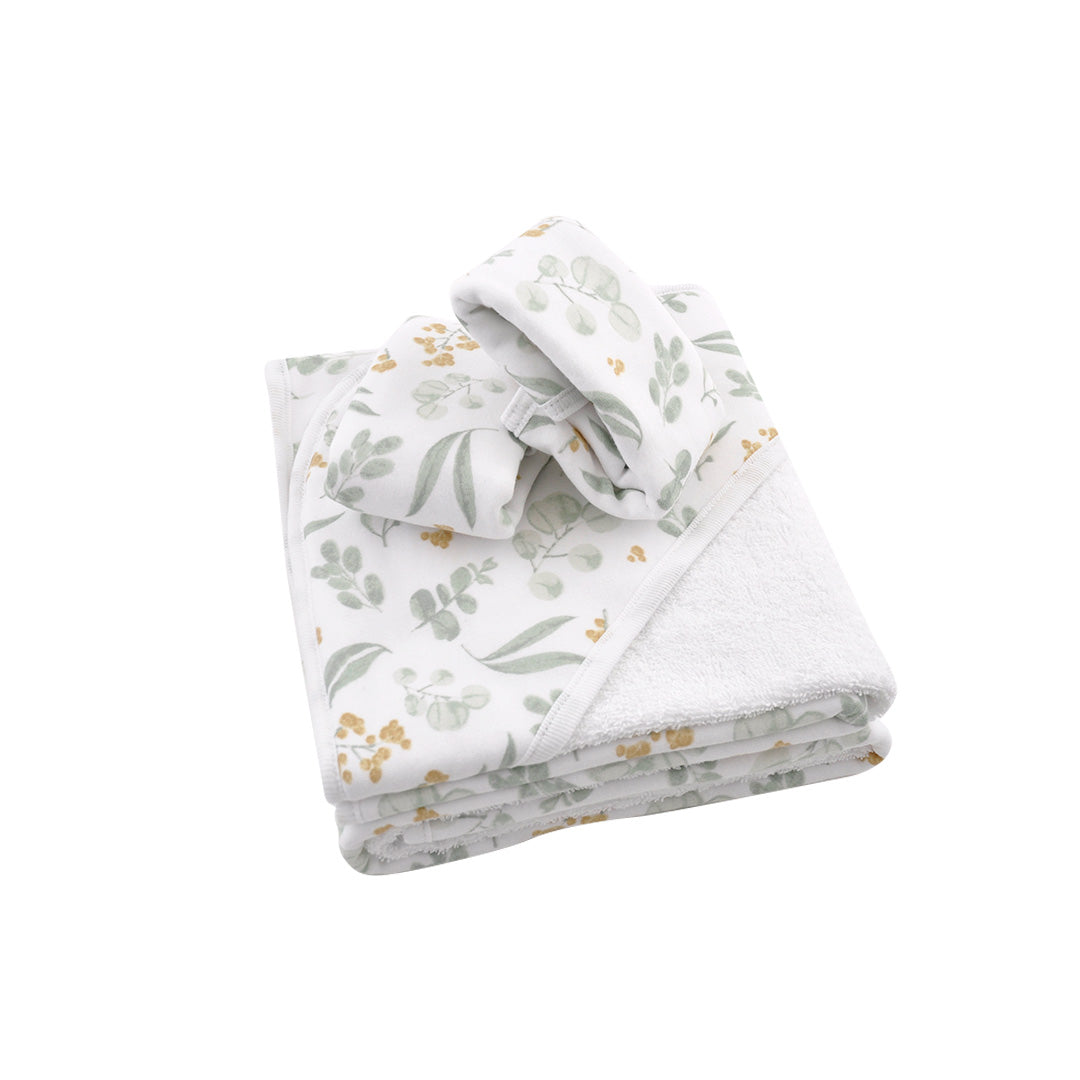 Printed Baby Towel & Facewasher Set - Foliage